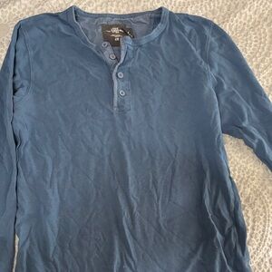 H&M Blue Long Sleeve Henley Tee